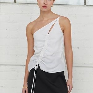 One shoulder scrunch top